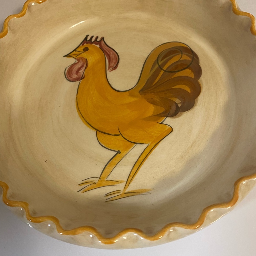 Rooster Design Ceramic Pie Dish